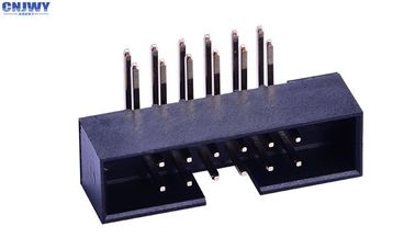 दाएं कोण बॉक्स हेडर कनेक्टर 2 * 6 पिन PA6T ऊंचाई 4.8mm वर्तमान रेटिंग 2.0AMP