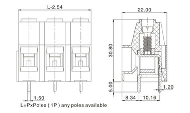 20-6AWG पावर टर्मिनल ब्लॉक / CET10 12.7 मिमी पिच टर्मिनल स्ट्रिप कनेक्टर