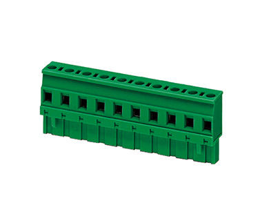 H26.0mm DIP प्लग इन टर्मिनल ब्लॉक कनेक्टर 1*09P ग्रीन PA66 SN 30-12AWG
