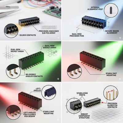 उच्च तापमान PA9T 2.0MM पिच डुअल रो फीमेल हेडर कनेक्टर गोल्ड फ्लैश 04P-60P PCB सॉकेट
